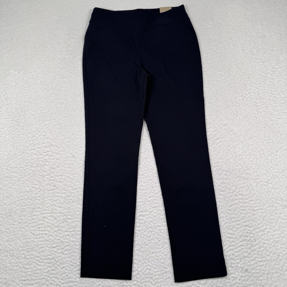 Chicos Perfect Stretch Slim Ankle Pants Women's Size 0 US 4 Pull‎ On Black NWT